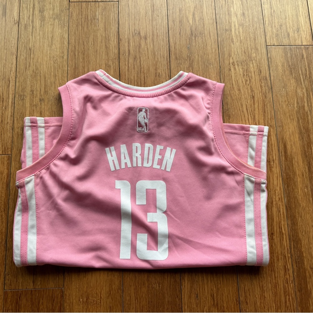 Youth LG James Harden Pink Rockets Jersey